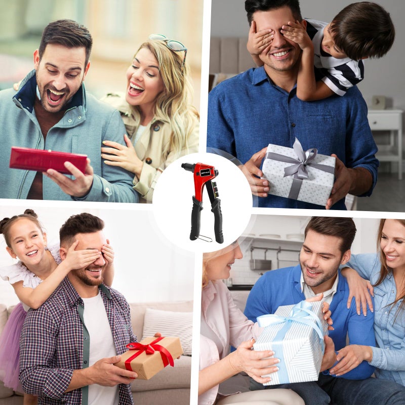 WETOLS طقم مسدس ريفيت WETOLS مع 200 ريفيت أعمى، ريفتر يدوي مطور بيد واحدة مع 4 رؤوس ريفيت قابلة للتبديل بدون أدوات و 4 قطع حفر، طقم أدوات ريفيت مع حقيبة حمل BMC متينة - Image 5